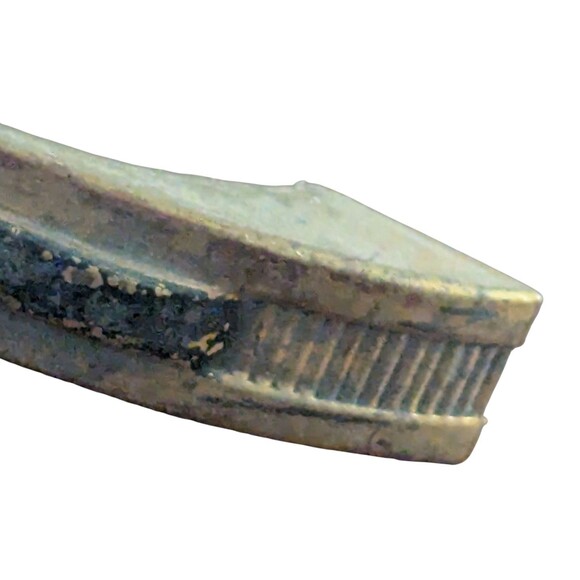 Brass Cabinet Drawer Pull Handle Ribbed Ends Hardware 3 Inch Tarnish Vintage - Picture 3 of 4